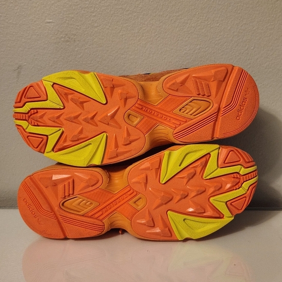 ADIDAS YOUNG 1. HI - RES ORANGE LOW TOP SHOES NAVY BLUE MEN'S SIZE 9 - Picture 4 of 9